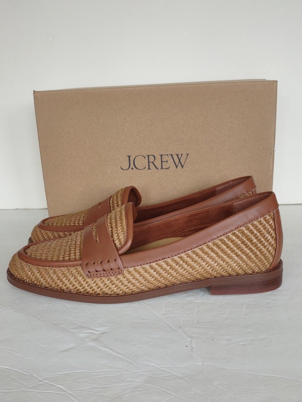 BRAND NEW J.Crew WMNS Woven Leathe( SYNTHETIC/ Penny Loafers